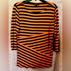 Striped Black and Coral Pink Top